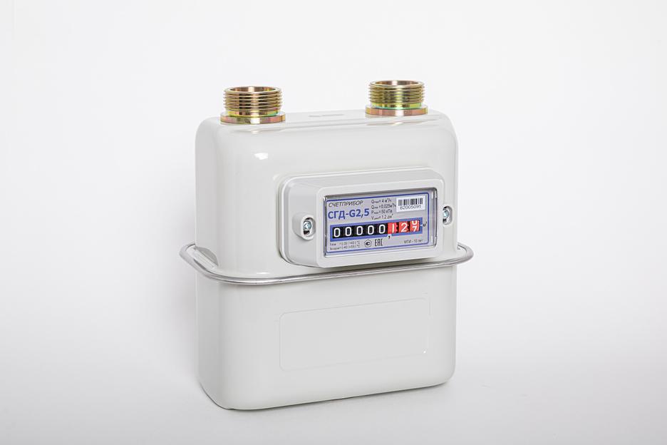 Счётчик газа бытовой СГД-G2,5 1¼ межосевое 110 мм, левый фото 1