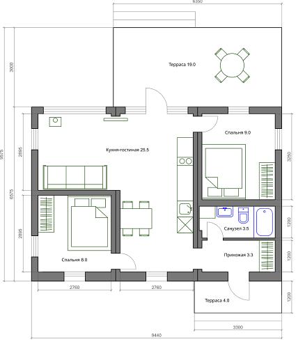 Арго 3/3.2 с эксплуатируемой кровлей – модульный дом фото 3