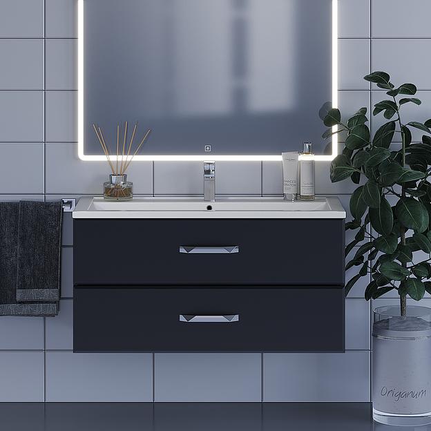 Тумба под раковину для ванной Uperwood Foster 100 см, подвесная, черная фото 1