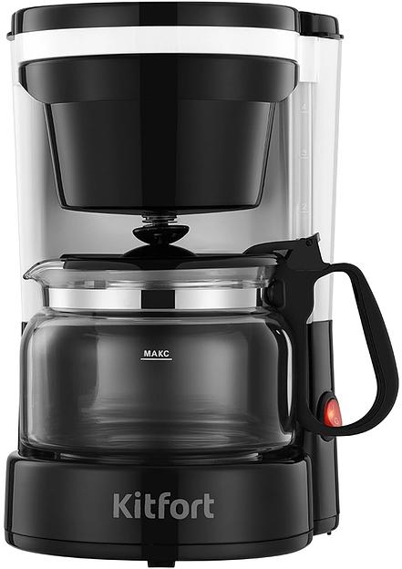 Кофеварка капельная Kitfort КТ-7486 550Вт черный/белый фото 7