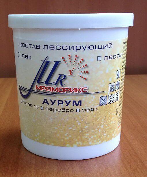 Лак Мраморикс™ концентрированный аурум серебро 0,35 кг фото 1