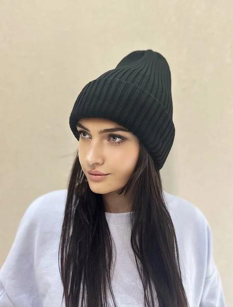 Шапка тыковка черная ОПТ фото 2