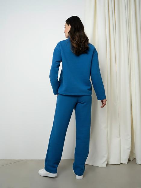 Костюм (свитшот+брюки прямые) цвет голубой ОПТ фото 2