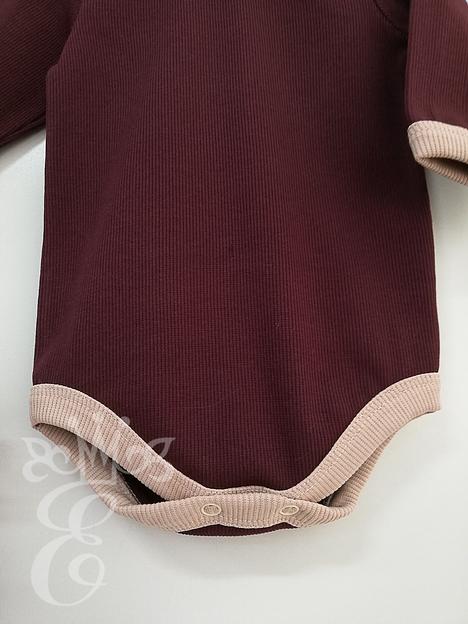 Боди для малышей «Её малышество» с длинным рукавом, бордовый, 2117БдБр, опт фото 3