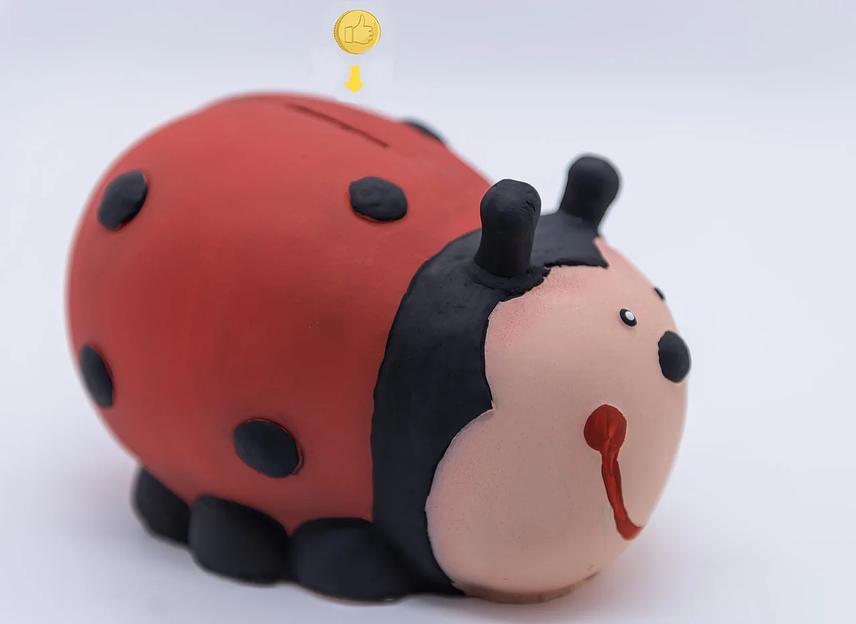 Садовая фигурка-копилка из гипса Все в сад «Божья коровка» 20×14×10 см фото 1