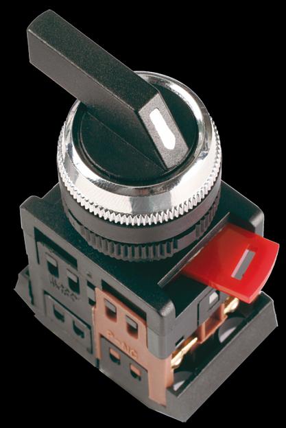 Переключатель ALC-22 с фиксацией 2 позиции I-0    черная длинная ручка фото 1