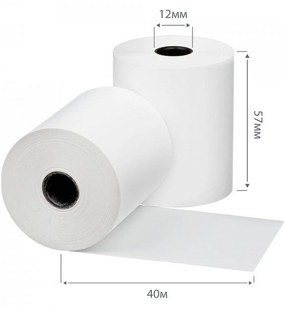 Лента чековая Cactus CS-RT57-40 57мм 40м 12mm термобумага (40) (упак.12шт) фото 2