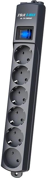 Сетевой фильтр Pilot S-MAX 10м (6 розеток) серый (коробка) фото 1