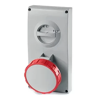 Розетка настенная с мех-ой блокировкой, автоматическим выключателем, реле дифференциального тока и боковым расположением фото 1