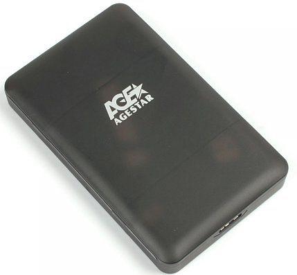 Внешний корпус для HDD/SSD AgeStar 3UBCP3 SATA пластик черный 2.5" фото 1