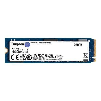 SSD Kingston NV2 250Гб, M.2 2280, NVMe, Retail, TLC, PCIe4.0, Чтение:3000мб/с, Запись:1300мб/с (SNV2S/250G) фото 1