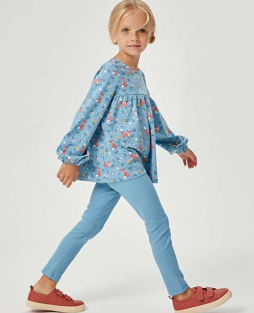 Детские голубые леггинсы в рубчик ОПТ фото 3