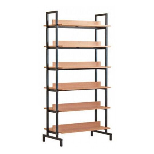Стеллаж бибилиотечный двухсторонний на металлокаркасе, 900x2000x550 мм, 6 полок фото 1