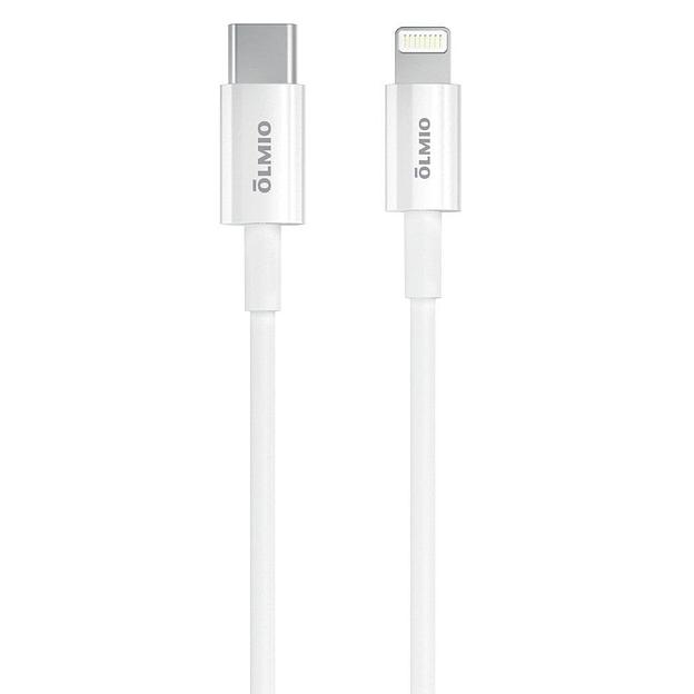 Кабель Olmio  USB 2.0 - lightning  1м  3A  белый фото 1