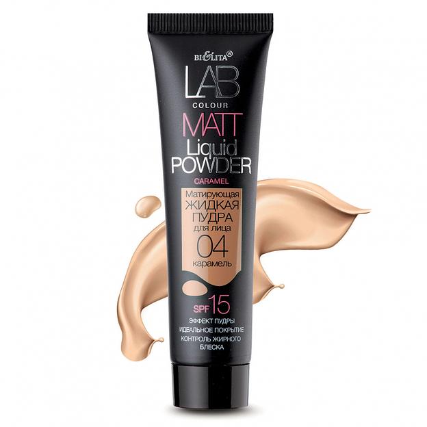 Белита матирующая жидкая пудра для лица тон 04 карамель 30мл фото 1
