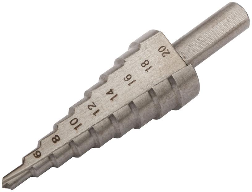 Сверло ступенчатое HSS (Р6М5) по металлу, 9 ступеней, 4-20 мм фото 2