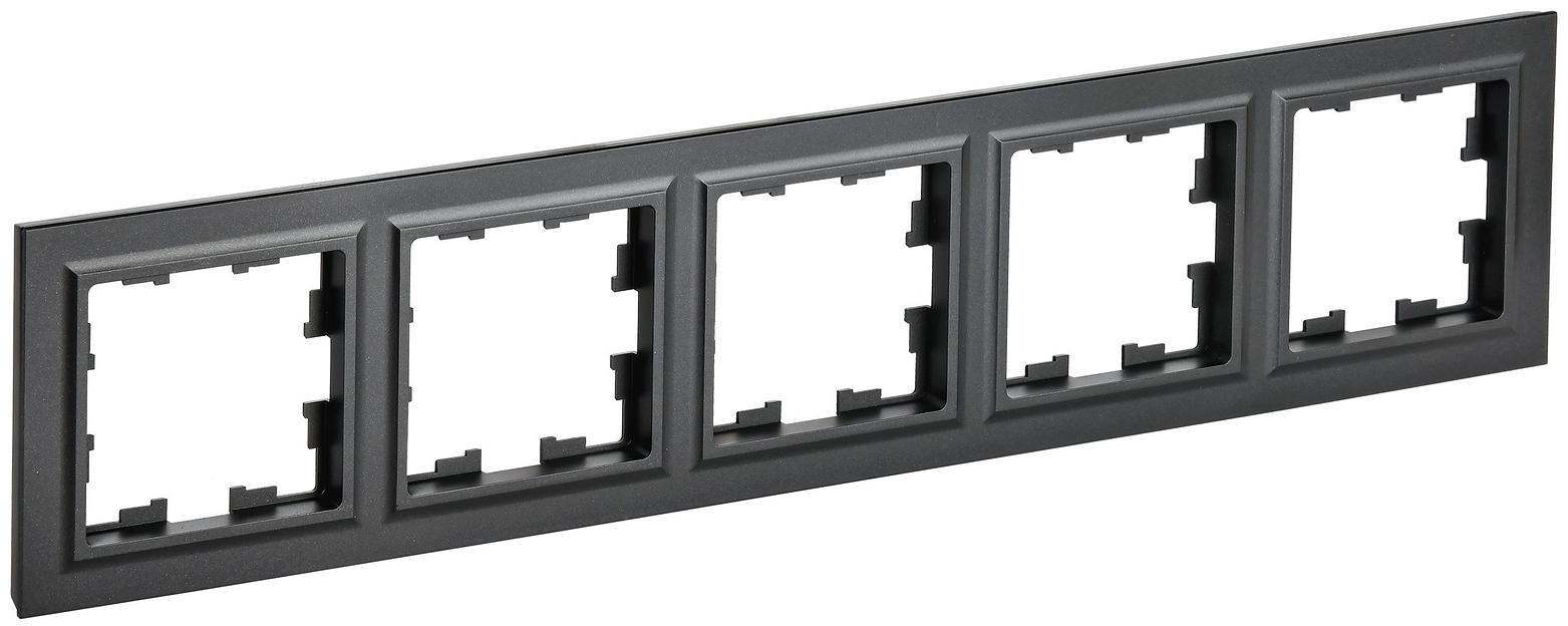 BRITE Рамка 5 постов РУ-5-БрЧ черный фото 1