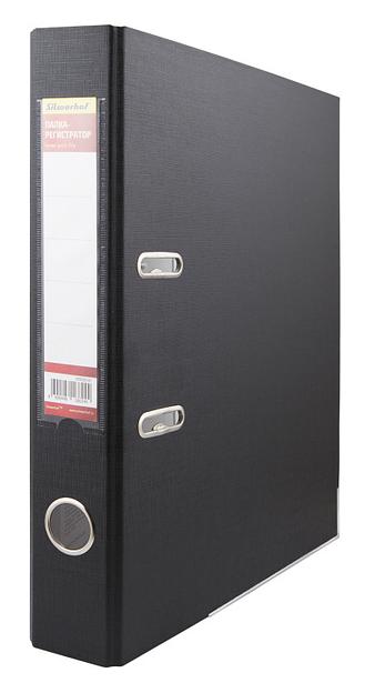 Папка-регистратор Silwerhof 355020-01 A4 50мм ПВХ/бумага черный мет.окант. сборная смен.карм. на кор. фото 1