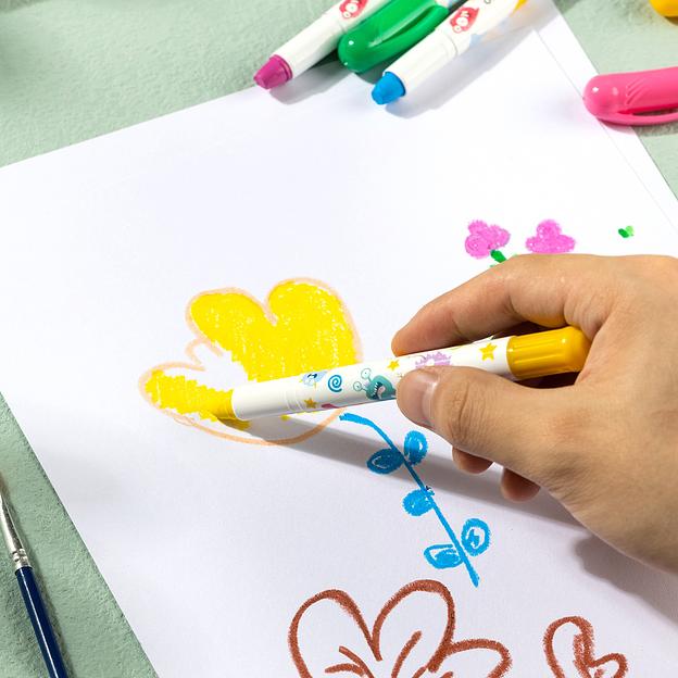 Гелевые мелки Deli EC211-12 круглые 12цв. картон.кор./европод. фото 6