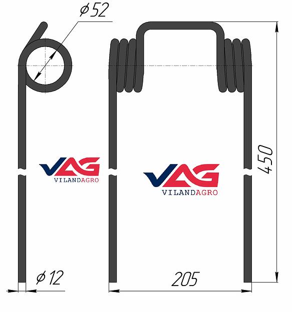 Зуб пружинный на культиватор Q4033600 (00430507) ОПТ фото 2