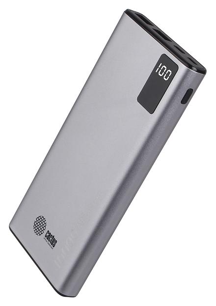 Мобильный аккумулятор Cactus CS-PBFSLT-10000 10000mAh 3A 2xUSB серый фото 2