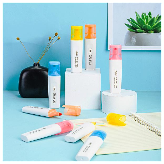 Текстовыделитель Deli ES621Spink Macaron скошенный пиш. наконечник 1-5мм розовый фото 5