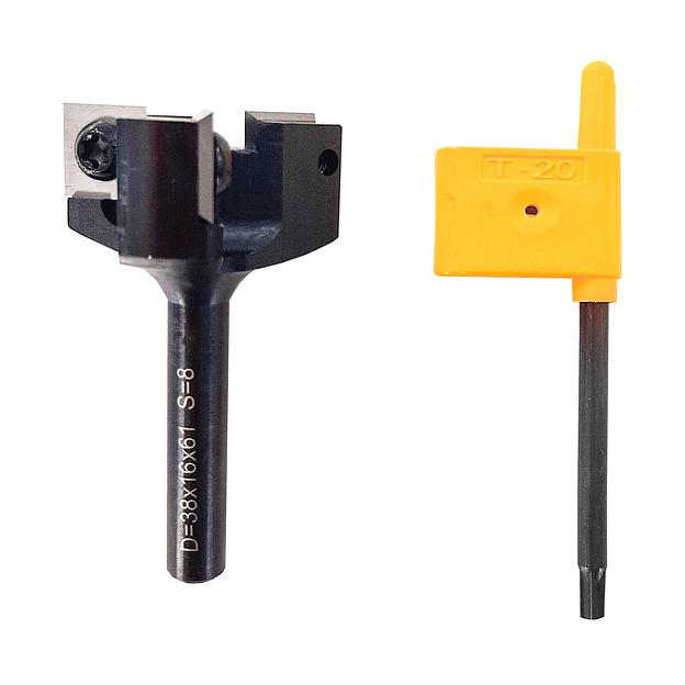 Фреза для выравнивания дна Z3 со сменными ножами DELTA TOOLS (12x12x1,5) D=38x16x61 S=8 фото 3