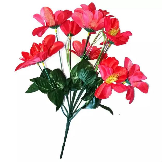 Букет композиции георгинов с маками 12 голов (2 вида 6+6) 38см 019-413+327 фото 1