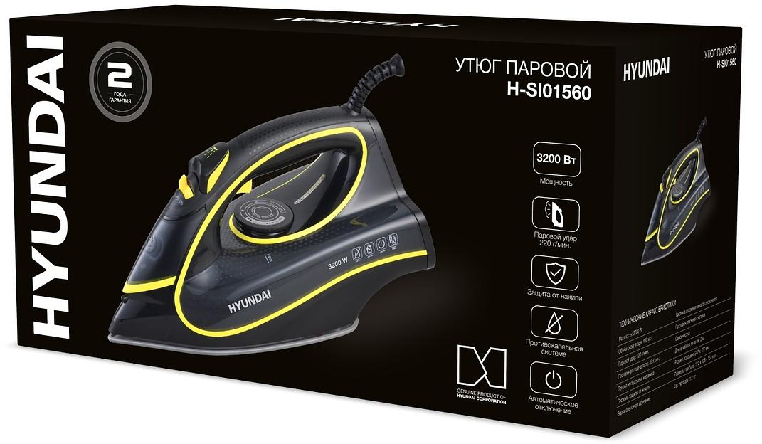 Утюг Hyundai H-SI01560 3000Вт черный/желтый фото 4