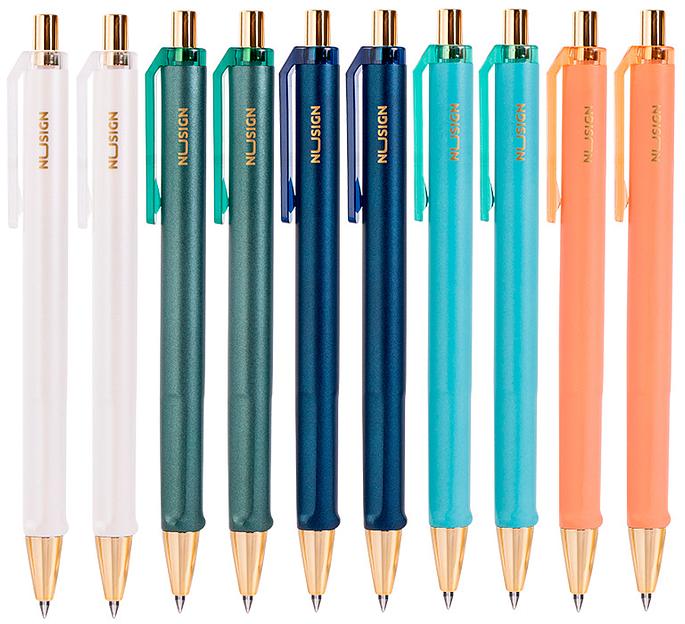 Ручка гелев. Deli Nusign NS557 ассорти черные автоматическая линия 0.5мм фото 1