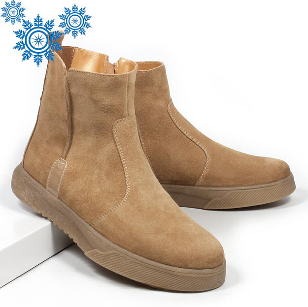 Зимние ботинки TAIS на шерстяной подкладке, арт.MT345-Ш рыжая замша ОПТ фото 1