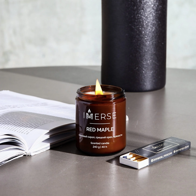 Ароматическая свеча Immerse «Red Maple» 240 мл ОПТ фото 6