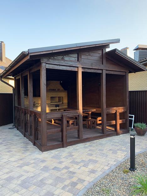 Беседка нестандартной формы (прямоугольная трапеция) размером 7х4  фото 2