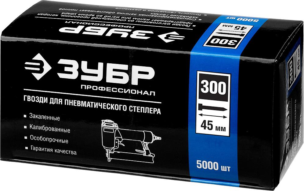 ЗУБР гвозди тип 300 (47/J/F), 45 мм, калибр 18GA. 5000 шт. Профессионал (31830-45) фото 4