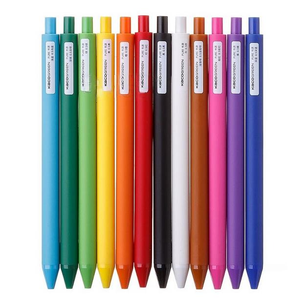 Набор гелевых ручек Xiaomi KACO Pure Plastic Gel Ink Pen К1015 12 шт. (цветные) ОПТ фото 1