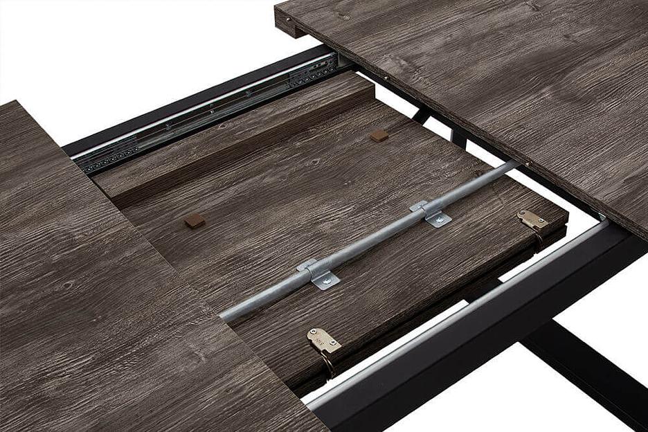 Стол Berner 160(+45)x90 мм, чёрный металл, сосна пасадена фото 6