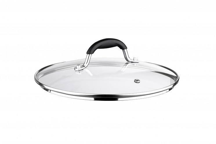Крышка Ardesto Black Mars 24 см  стекло  нержавеющая сталь  силикон AR0724SL фото 1