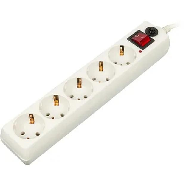BURO Сетевой фильтр, 5 розеток, 3 метра, (500SH-3-W), белый (коробка) {992290} фото 1