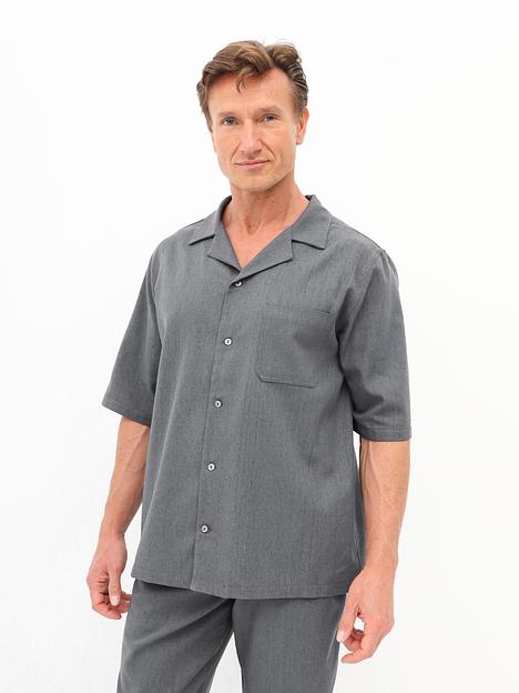 Мужская рубашка из льна «Серый», Опт фото 1