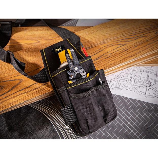 Ящики, сумки для инструментов Deli Поясная сумка монтажника Deli DL430003 260 x 150 мм, 6 карманов, ткань Оксфорд 600D фото 4