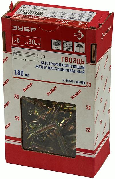 ЗУБР 30 x 6 мм, 180 шт, быстрофиксирующие гвозди (4-301411-06-030) фото 2