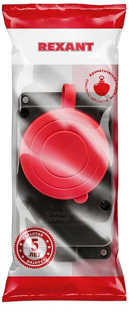 Розетка силов. Rexant 111-007 откр. зазем. крыш. IP44 черный/красный (упак.:1шт) фото 6