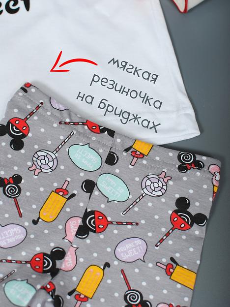 Костюм КФШ-0120-6 р. 104-128 (5 шт/уп), Мики, серый/белый ОПТ фото 3