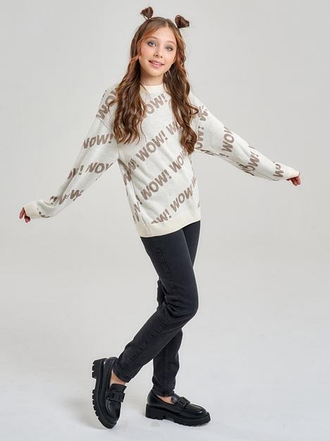 Джемпер «Вау» молочный, для девочек ОПТ фото 6