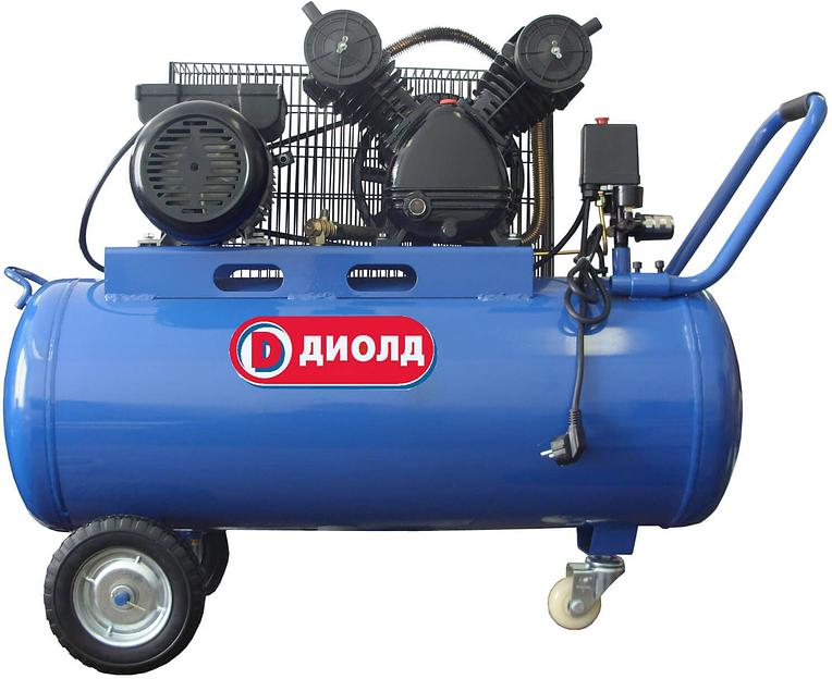 Компрессор поршневой Диолд КМР-2300/100 масляный 369л/мин 100л 2300Вт синий/черный фото 1