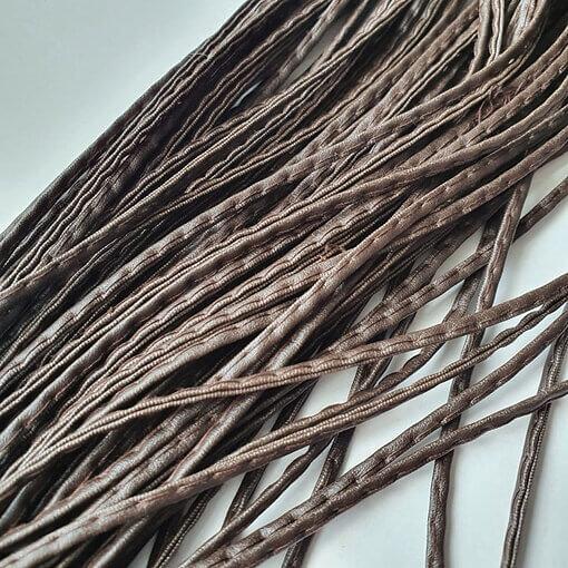 Шнур прошитый для рукоделия искусственная кожа коричневый 45 м 3 мм, опт фото 3