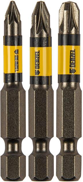 Набор бит комбинированный 3 шт., PZ1, PZ2, PZ3, 50 мм, сталь S2// Denzel фото 1
