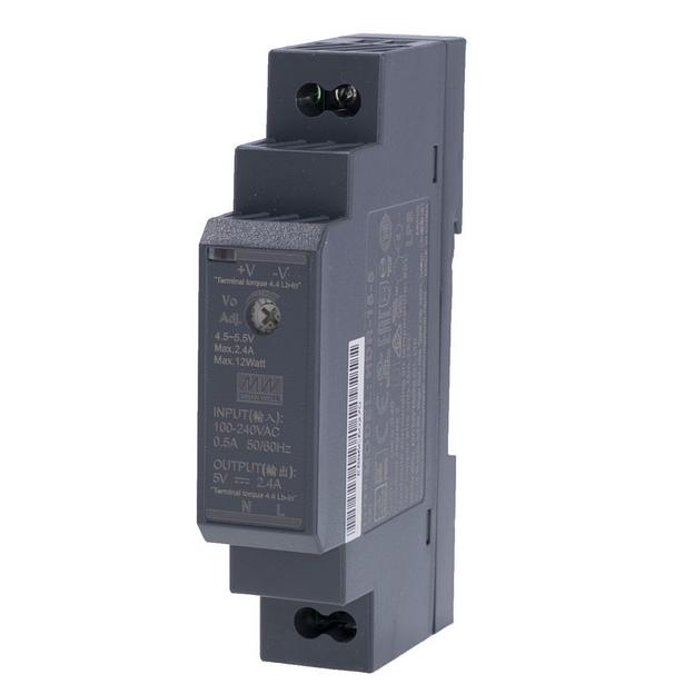 HDR-15-5 Блок питания на DIN-рейку, 5В, 2,4А, 12Вт Mean Well фото 1