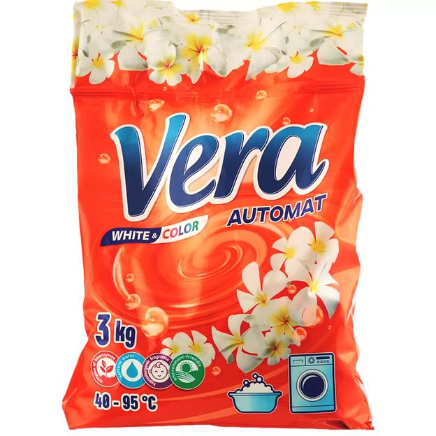 Стиральный порошок АКВАСАН «Vera» универсал автомат, пакет 3 кг (красный) ОПТ фото 1