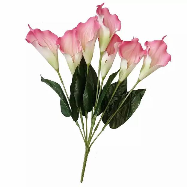 Букет с 7 латексными каллами (толст.ножка и тычинка) 60см фото 3